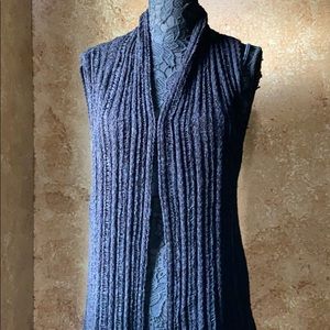 BCBG Max Azria long black sweater vest size large